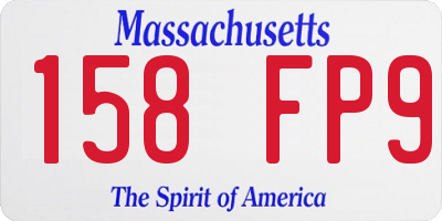 MA license plate 158FP9