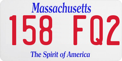 MA license plate 158FQ2