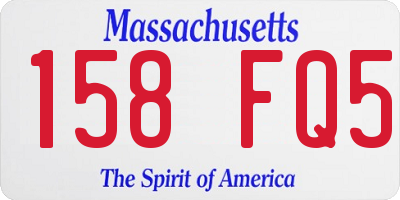 MA license plate 158FQ5