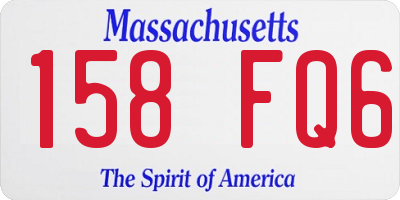 MA license plate 158FQ6