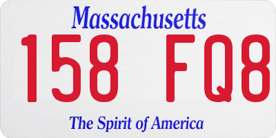 MA license plate 158FQ8