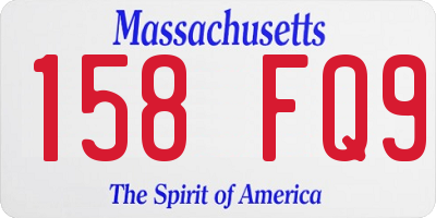 MA license plate 158FQ9