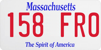 MA license plate 158FR0