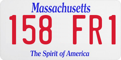 MA license plate 158FR1