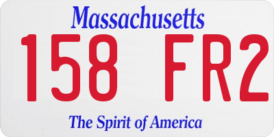 MA license plate 158FR2