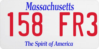 MA license plate 158FR3