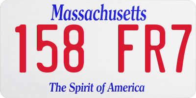 MA license plate 158FR7
