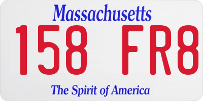 MA license plate 158FR8