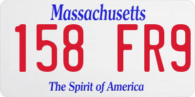 MA license plate 158FR9