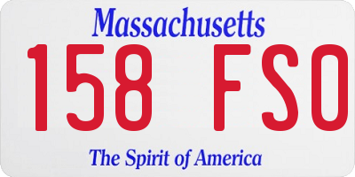 MA license plate 158FS0