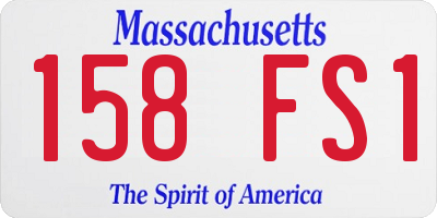 MA license plate 158FS1