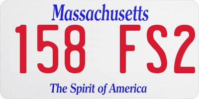 MA license plate 158FS2