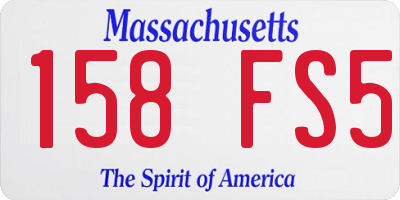 MA license plate 158FS5