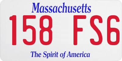 MA license plate 158FS6