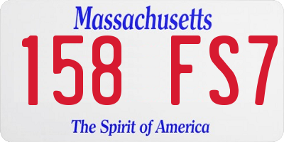 MA license plate 158FS7