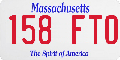 MA license plate 158FT0