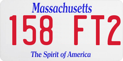 MA license plate 158FT2