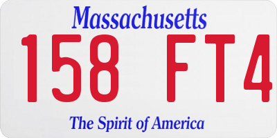 MA license plate 158FT4