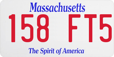 MA license plate 158FT5