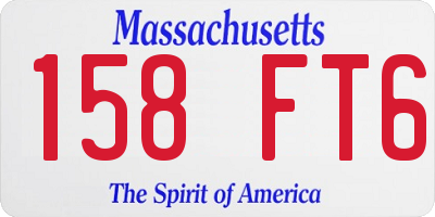 MA license plate 158FT6