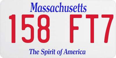 MA license plate 158FT7