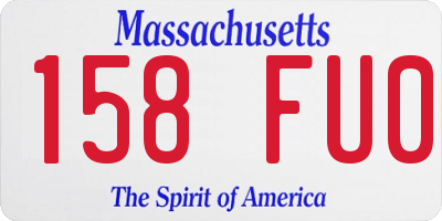 MA license plate 158FU0