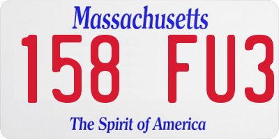 MA license plate 158FU3