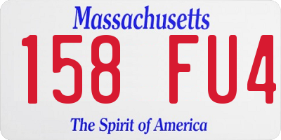 MA license plate 158FU4