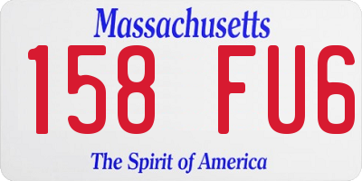 MA license plate 158FU6