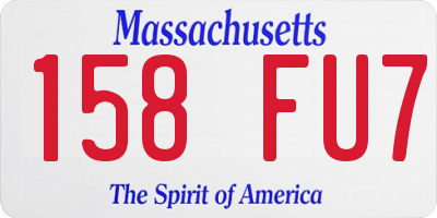 MA license plate 158FU7