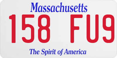MA license plate 158FU9