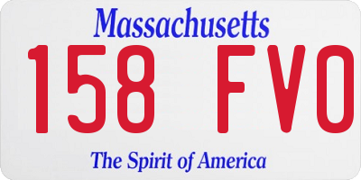 MA license plate 158FV0