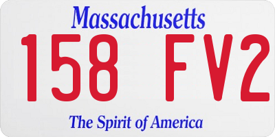 MA license plate 158FV2