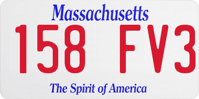 MA license plate 158FV3