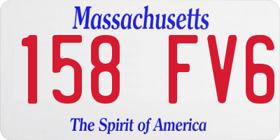 MA license plate 158FV6
