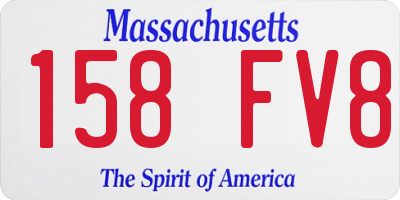 MA license plate 158FV8