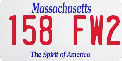 MA license plate 158FW2