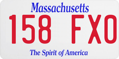 MA license plate 158FX0