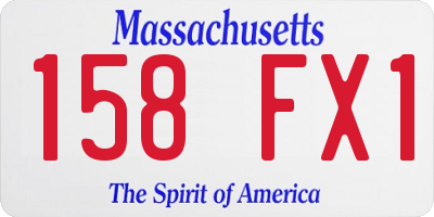 MA license plate 158FX1
