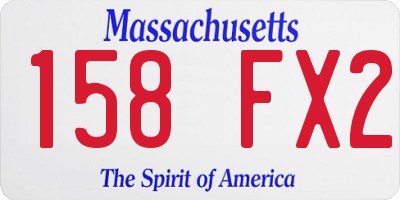 MA license plate 158FX2