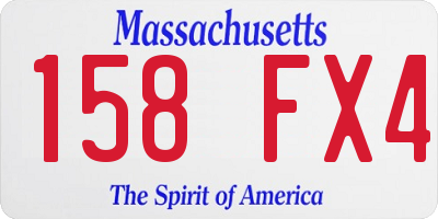 MA license plate 158FX4