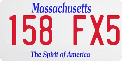 MA license plate 158FX5