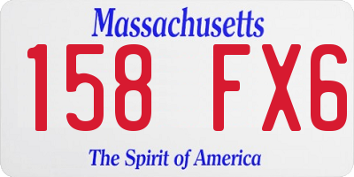 MA license plate 158FX6