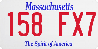 MA license plate 158FX7