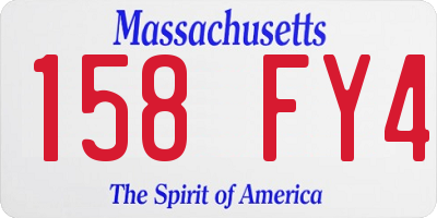 MA license plate 158FY4