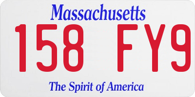 MA license plate 158FY9