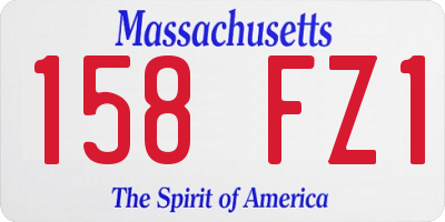 MA license plate 158FZ1