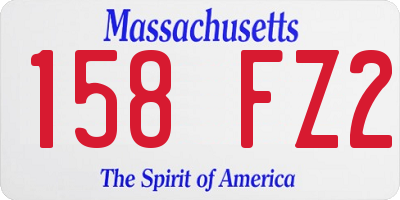 MA license plate 158FZ2