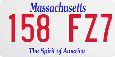 MA license plate 158FZ7