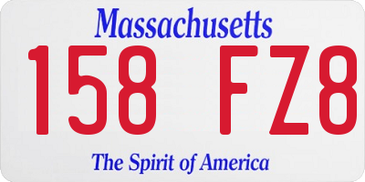 MA license plate 158FZ8